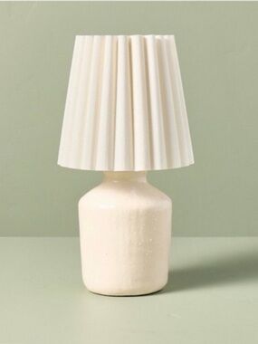 Hearth & Hand 13.5" Rustic
Ceramic Mini Lamp Pleated Shade Cream
